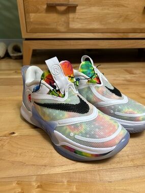 Nike Kids' White Multicolor Tie-Dye Slip-On basketball shoe